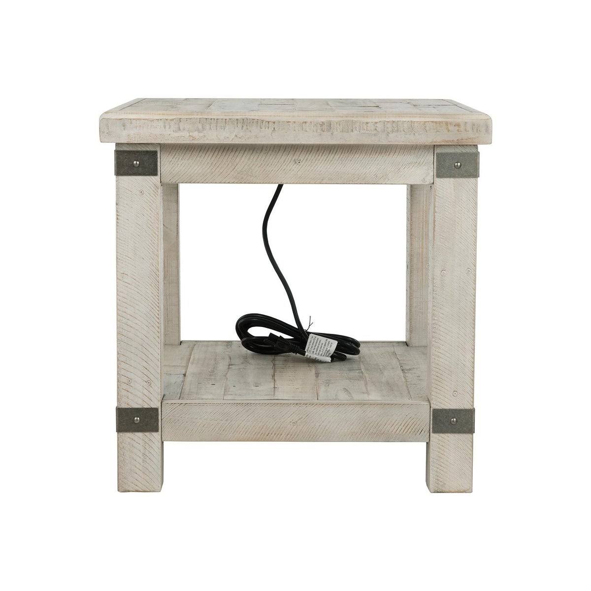 White Wash Gray Rectangular End Table I659239