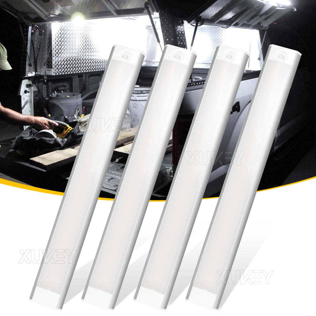 4pc RV Car Interior Led Ceiling Lights Strip Bar Boat Camper Trailer 10W Bright White X259