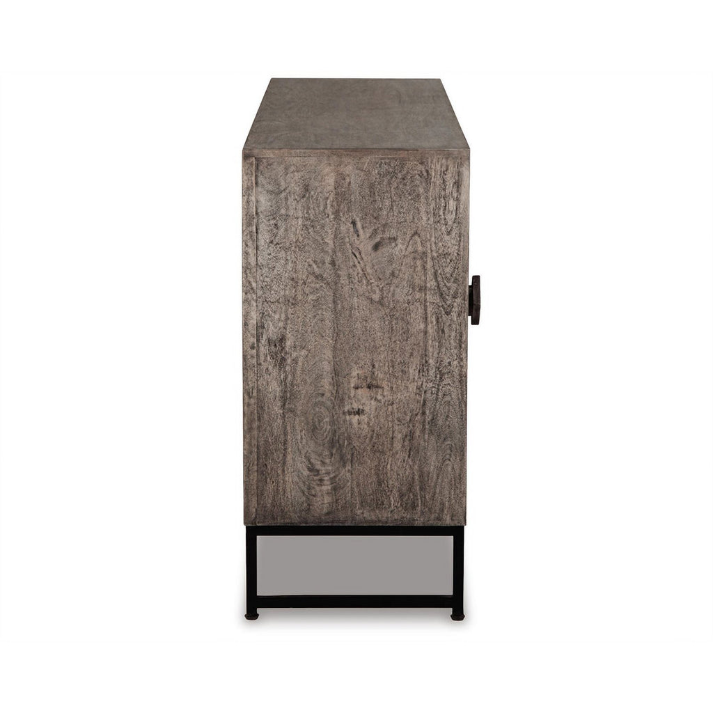 Distressed Gray Wood Accent Cabinet L999409
