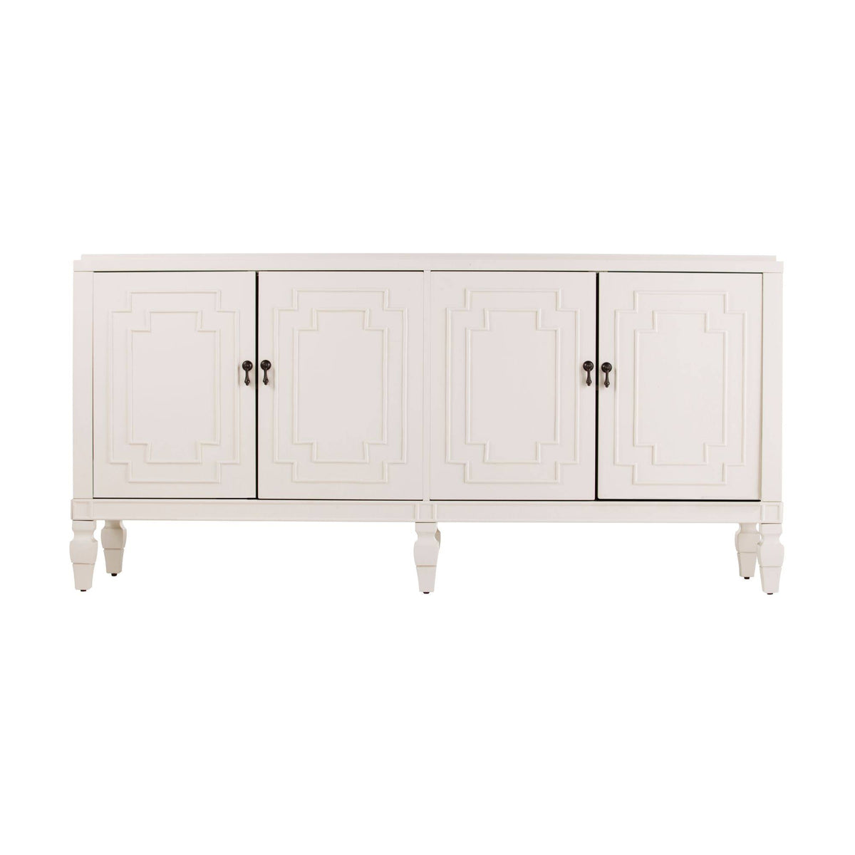 Antique White Low-Profile Accent Cabinet L69945