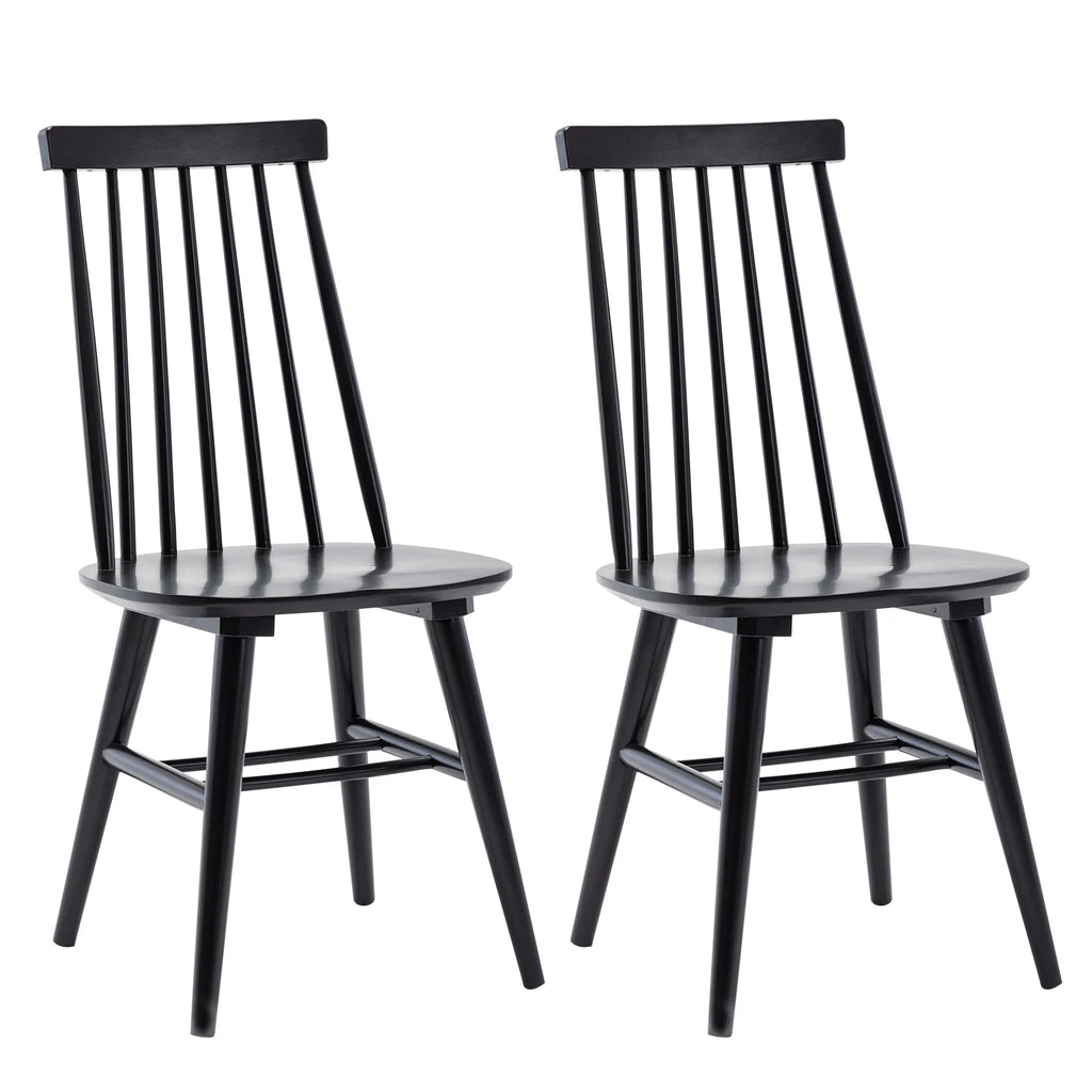 Black Wood Dining Chairs Set of 2 D89849