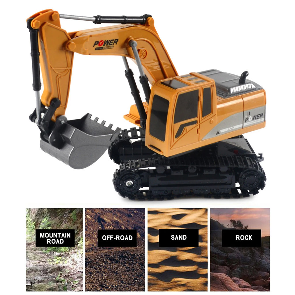 Mini Rc Excavator 1:24 Alloy Plastic Engineering Car Toys C778536