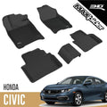 Black Custom Fit Car Floor Liners for Honda Civic T175772