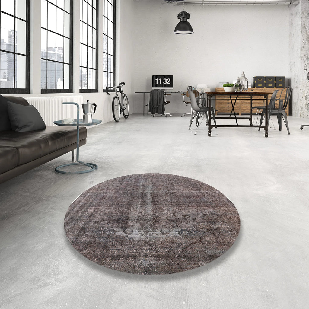 Gunmetal Gray Rectangle Oriental Area Rug P122