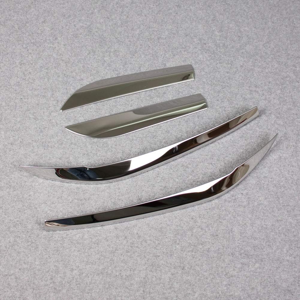 Front+Rear Bumper Corner Protection Cover Trims Stainless Steel Pack of 2 C6304