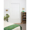 White Cordless Faux Wood Blinds B4788