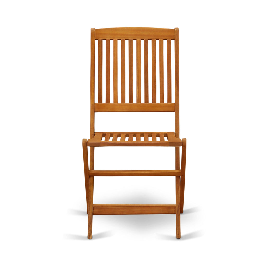Solid Acacia Wooden Patio Folding Side Chair Set of Two V5125
