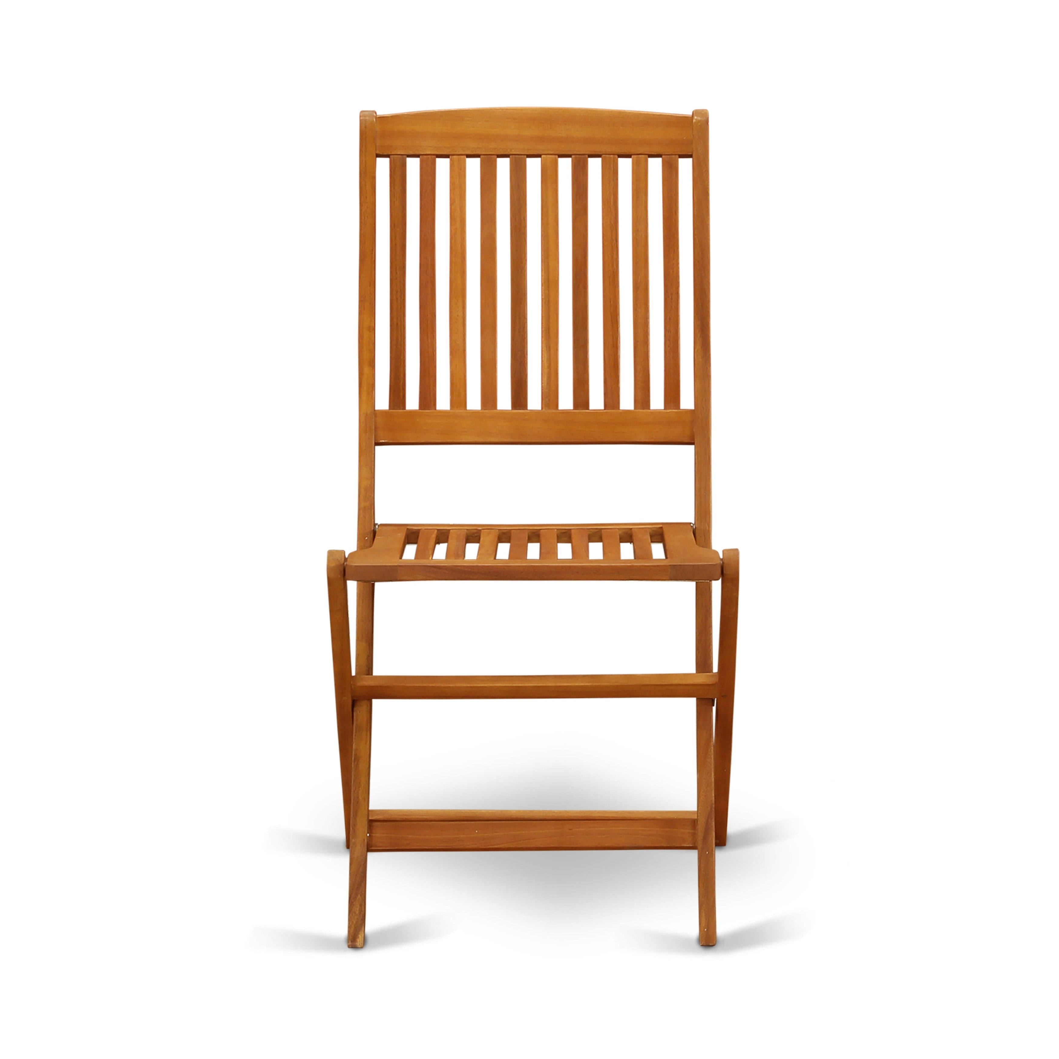 Solid Acacia Wooden Patio Folding Side Chair Set of Two V5125