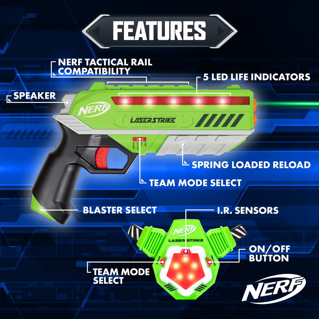 Laser Tag 2 Pack Blaster Set with Chest Plates X398348