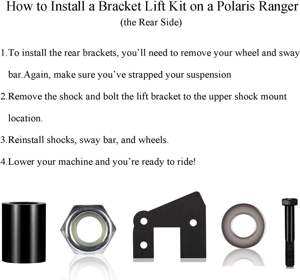 3" Front & 3" Rear Lift Kit for Polaris Ranger Full UTV Pack of 2 A44217