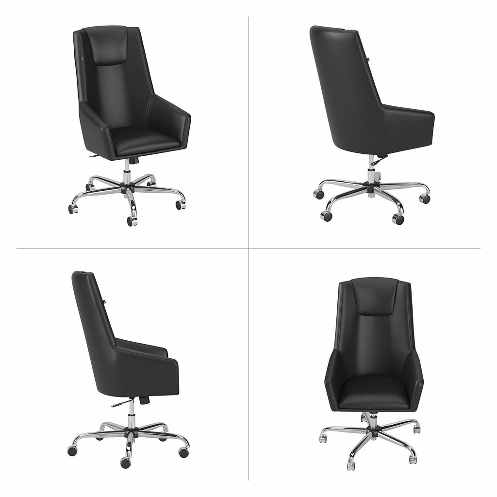 Light Gray High Back Leather Box Chair C264113