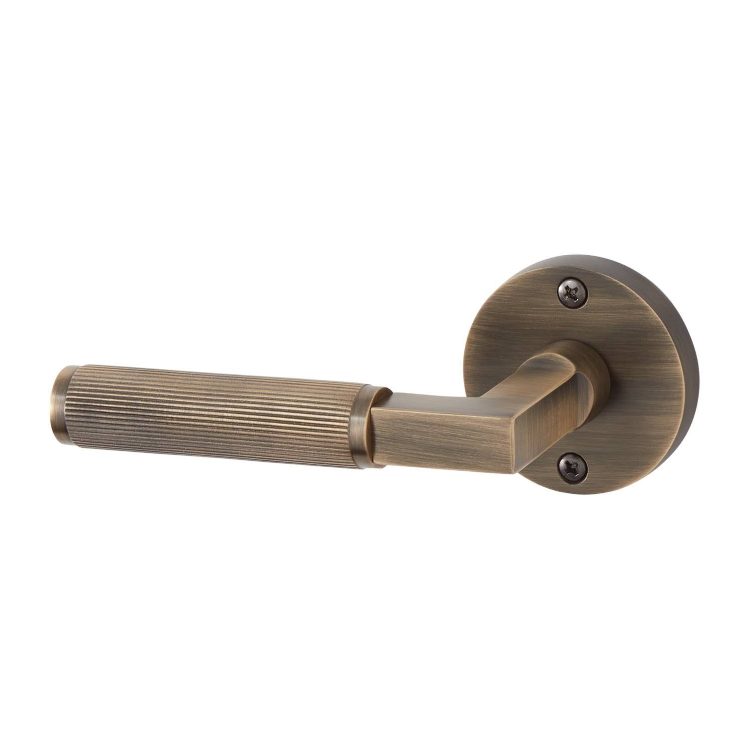 Antique Brass Dummy Door Plate with Lever Handle I316233