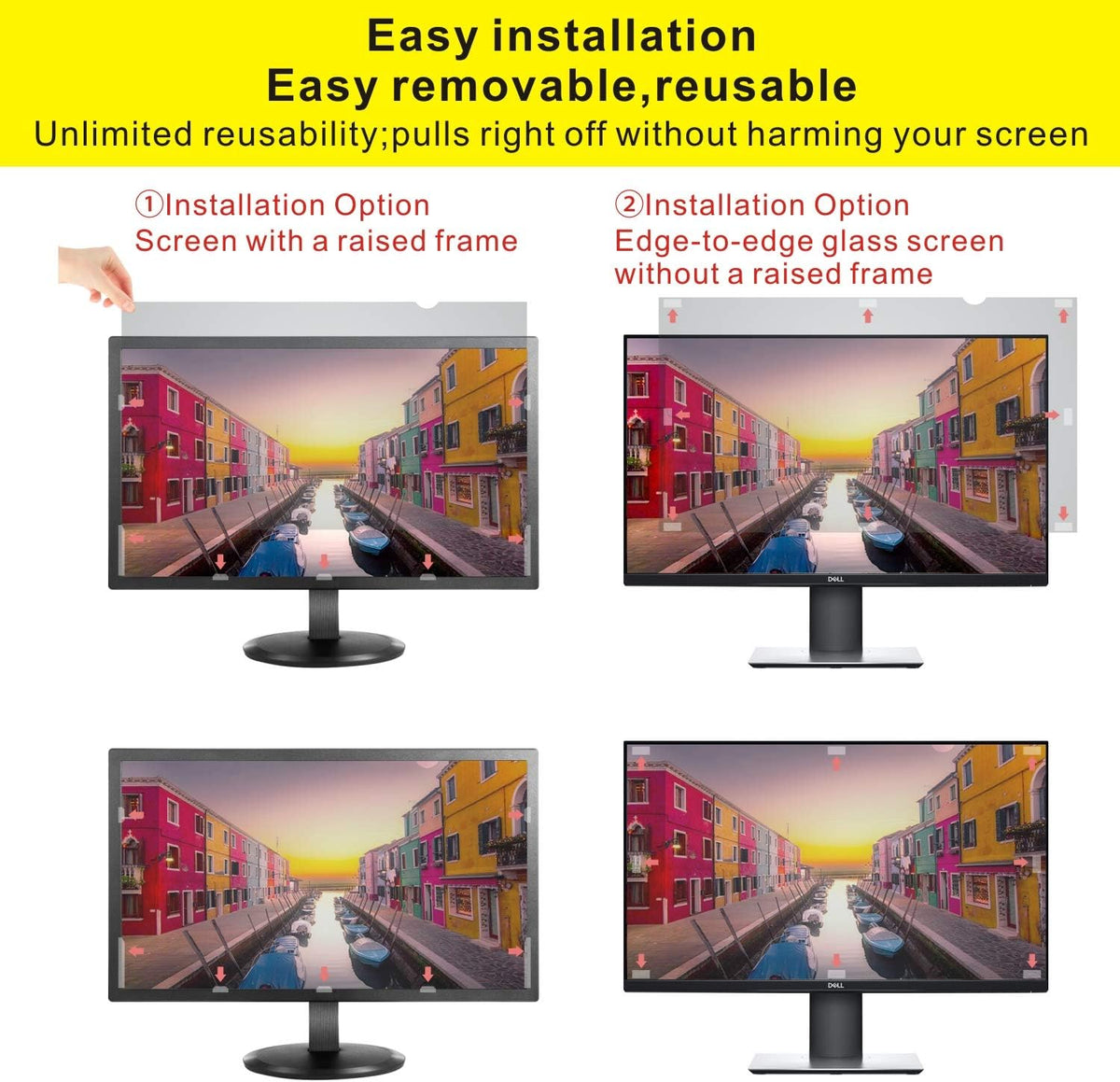 20 Inch Widescreen Monitor Privacy Filter Screen Protector Film, Pack of 2 I172