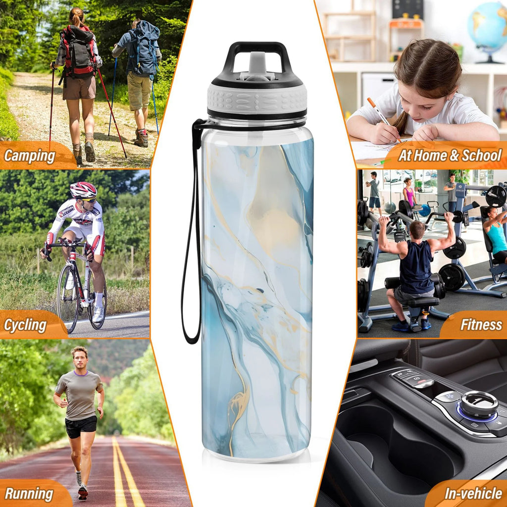 Blue Marble 32oz Tritan Leakproof Sports Bottle Y209910