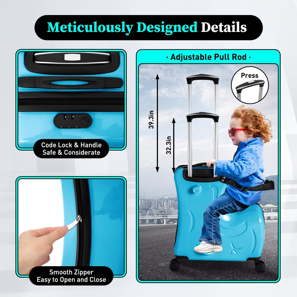 Blue 20" Hard Luggage Ride-on Travel Case G15557