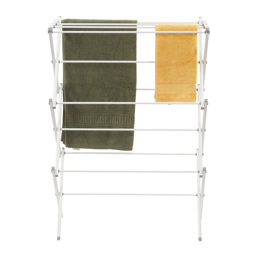 White Collapsible Metal Clothes Drying Rack U9929