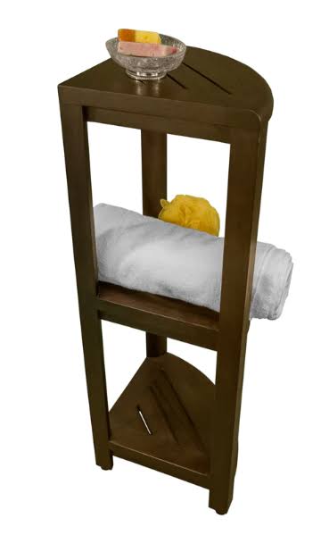 Teak Three Tier Corner Shower Shelf O14645