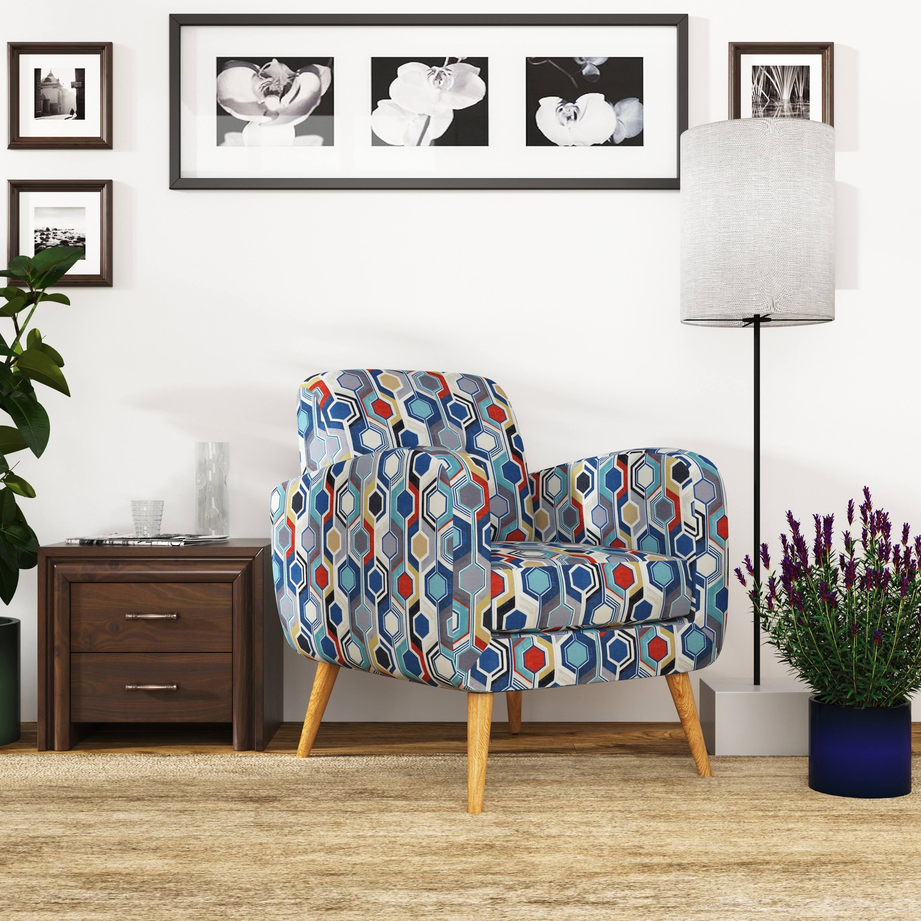 Navy Blue Modern Arm Chair O8174