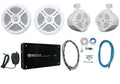 6.5" Marine Boat Speakers with 8" Wakeboards and Amp Wire Kit I6811