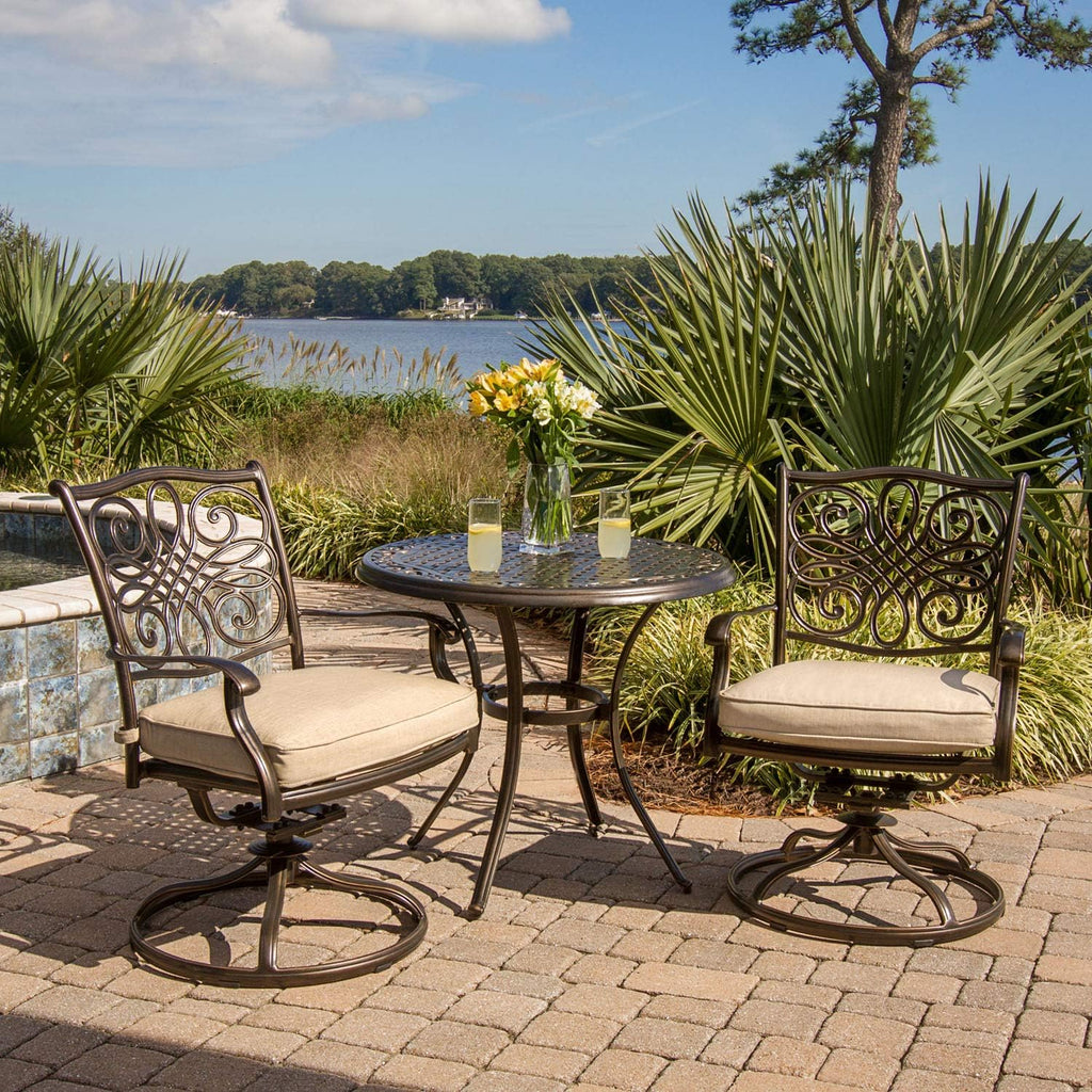 Red 3 Piece Bistro Set with Cast Top Table C6688