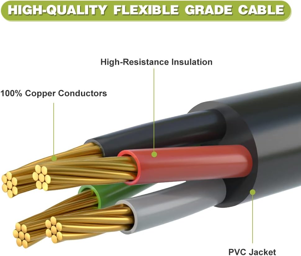 50 Amp Generator Extension Cord, NEMA 14-50P to SS2-50R, STW 6/3 + 8/1, Twist Lock Plug, 25FT B9940