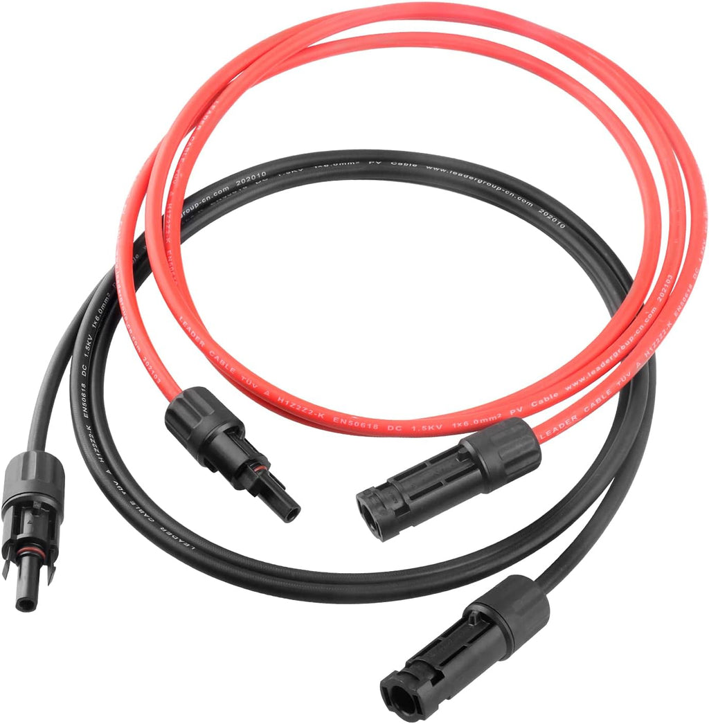 Solar Panel Extension Cable 30Feet 10AWG IP67 Waterproof Pack of 2 R382563
