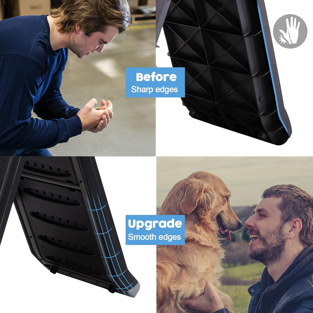 Folding Pet Ramp with Side Rails, 63 L x 14.75 W, Black K346