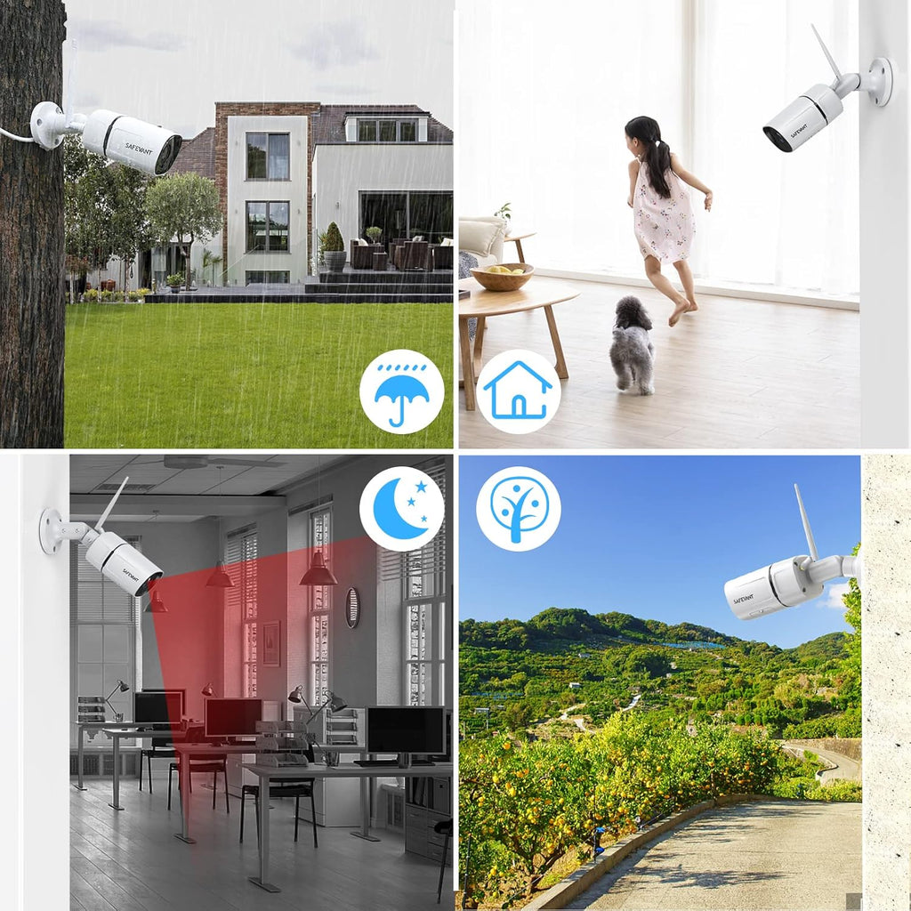 3MP Wireless Security Camera System 8 Channel NVR 4pcs 1296P Night Vision 1TB Hard Drive H847