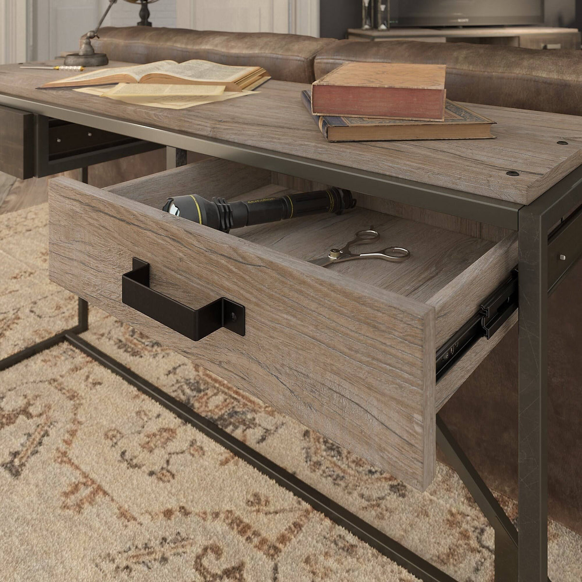 Grey Console Table with Drawers C737302