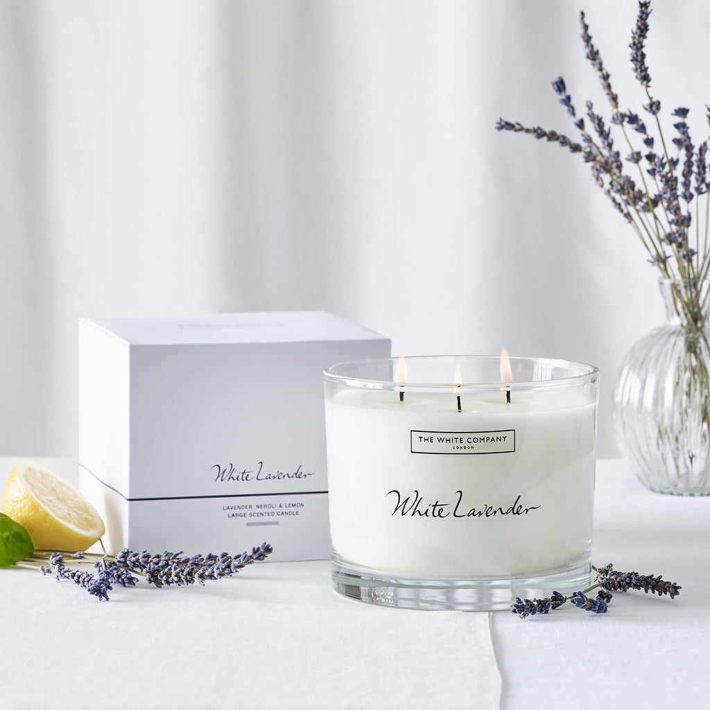 White Lavender Large Candle F468
