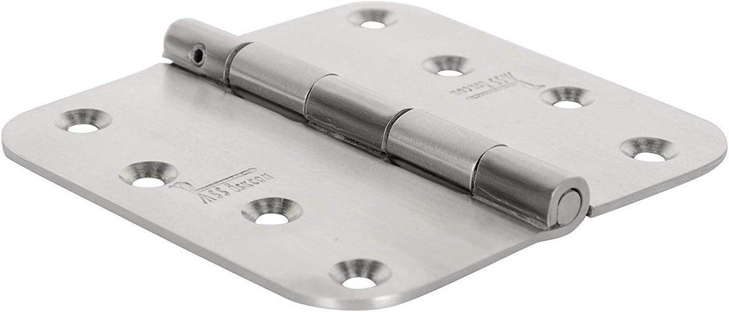 4 Inch Stainless Steel Hinge with Removable Pin, Satin Finish, Heavy Duty, 3 Hinges with 24 Screws F205892