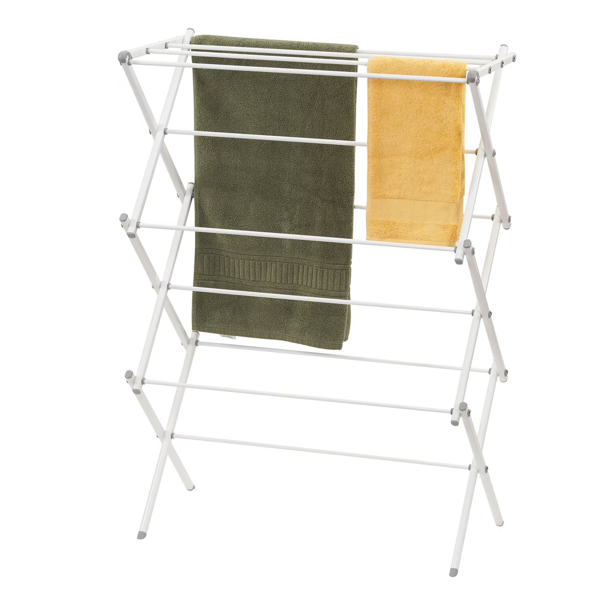 White Collapsible Metal Clothes Drying Rack U9929