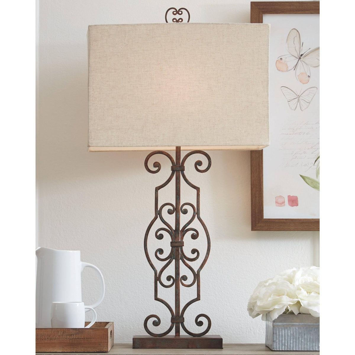 Antique Copper Metal Table Lamp X40007