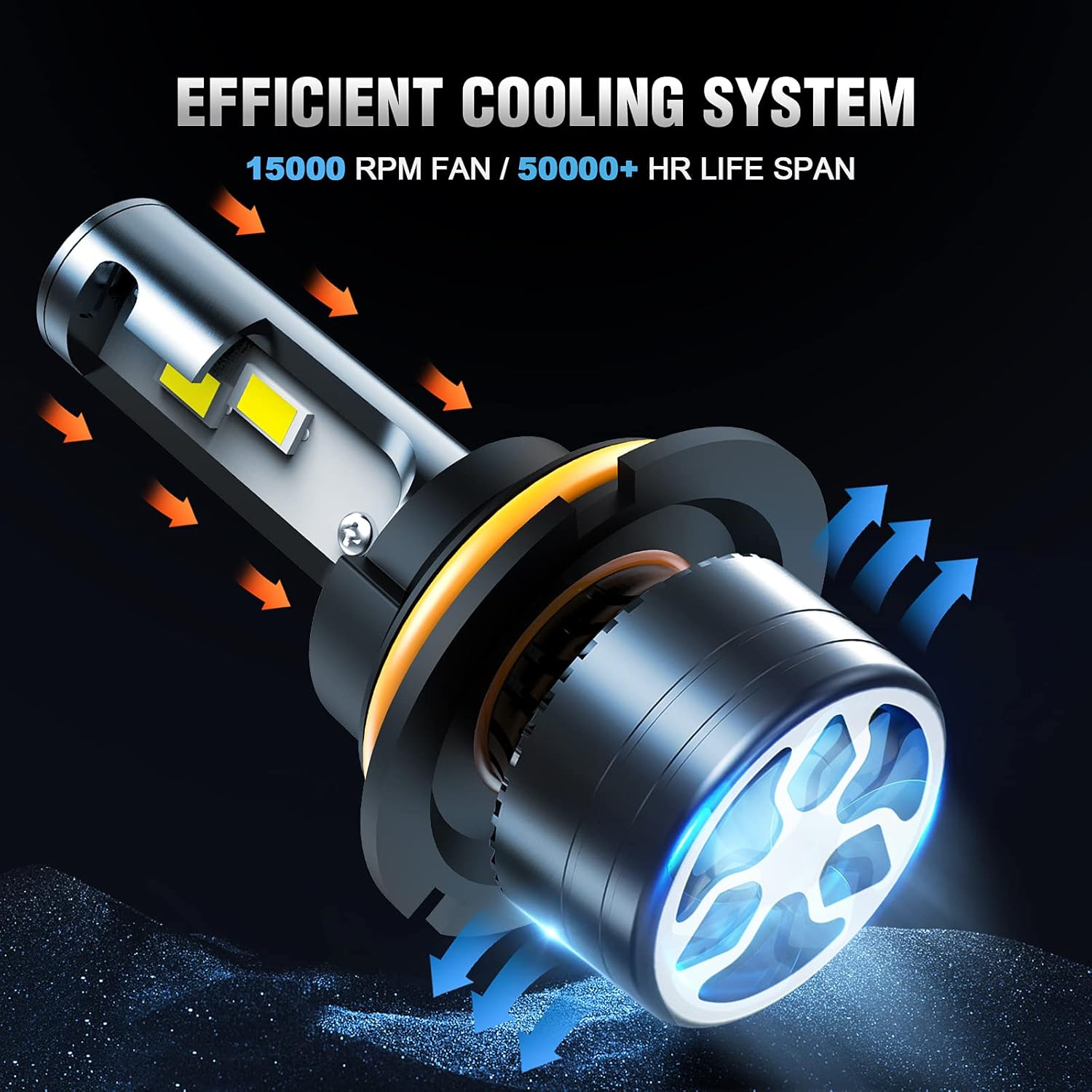 LED Headlight Bulbs Conversion Kit, 6500K, IP68 Waterproof, Pack of 2 W214