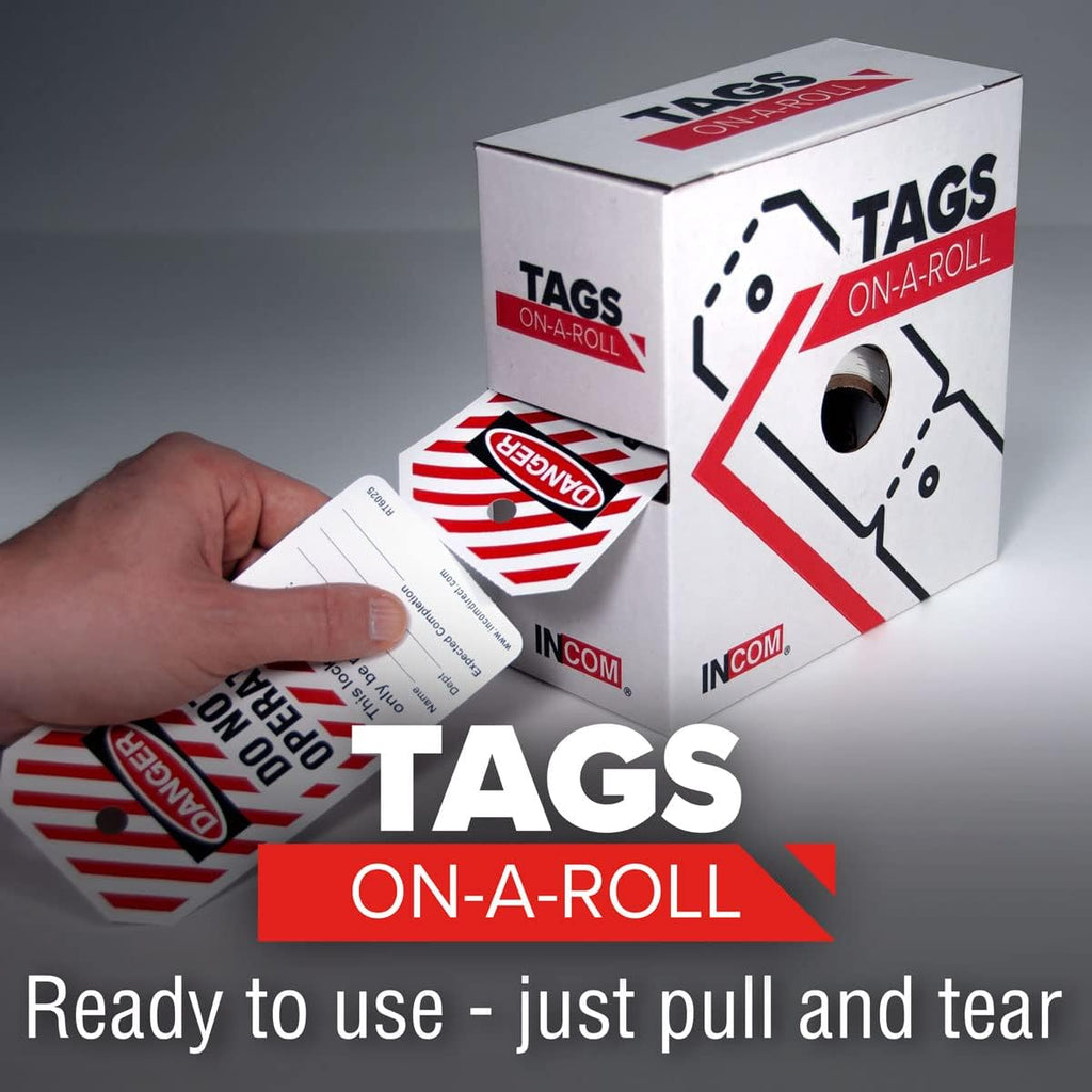 Danger Locked Out Heavy-Duty Waterproof Tear-Resistant Polytag Tags, Red/Black On White, 6.25 Inches X 3 Inches X 10 Mil Thickness, Pack of 2 P6123