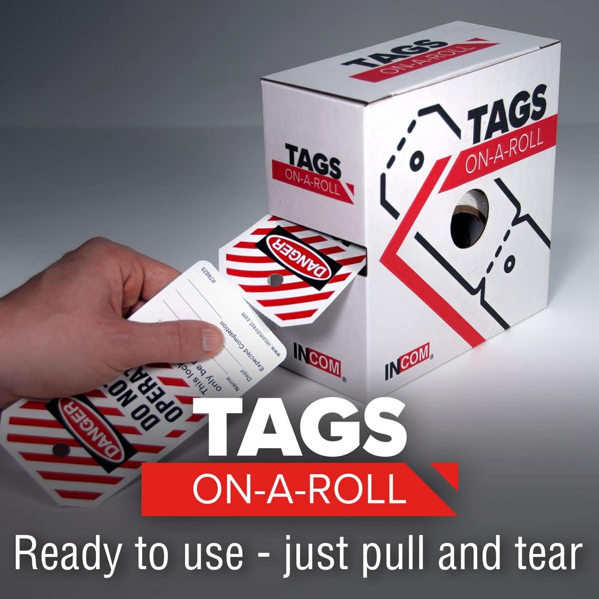 Danger Locked Out Heavy-Duty Waterproof Tear-Resistant Polytag Tags, Red/Black On White, 6.25 Inches X 3 Inches X 10 Mil Thickness, Pack of 2 P6123