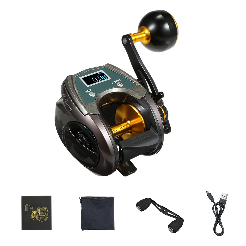 USB Rechargeable Carbon Fiber Baitcasting Reel Electric Fishing Reel C85588