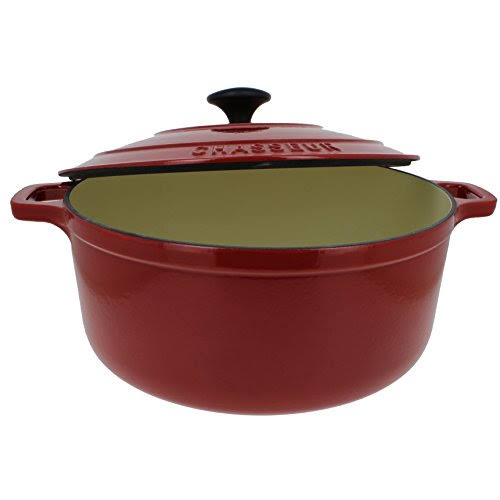 5.5-Quart Red Enameled Cast Iron Round Dutch Oven F3672