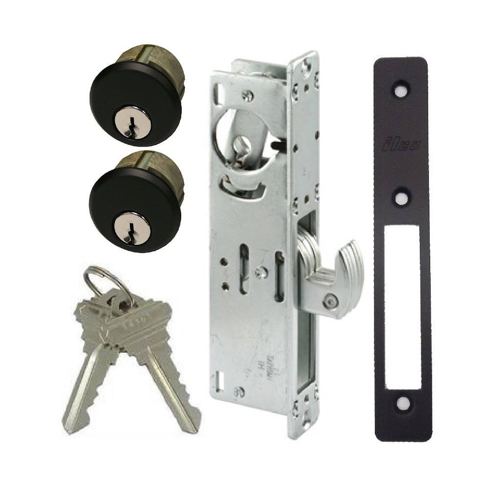 Storefront Door Mortise Lock Hook Deadbolt Double Keyed Cylinder Combo G27855