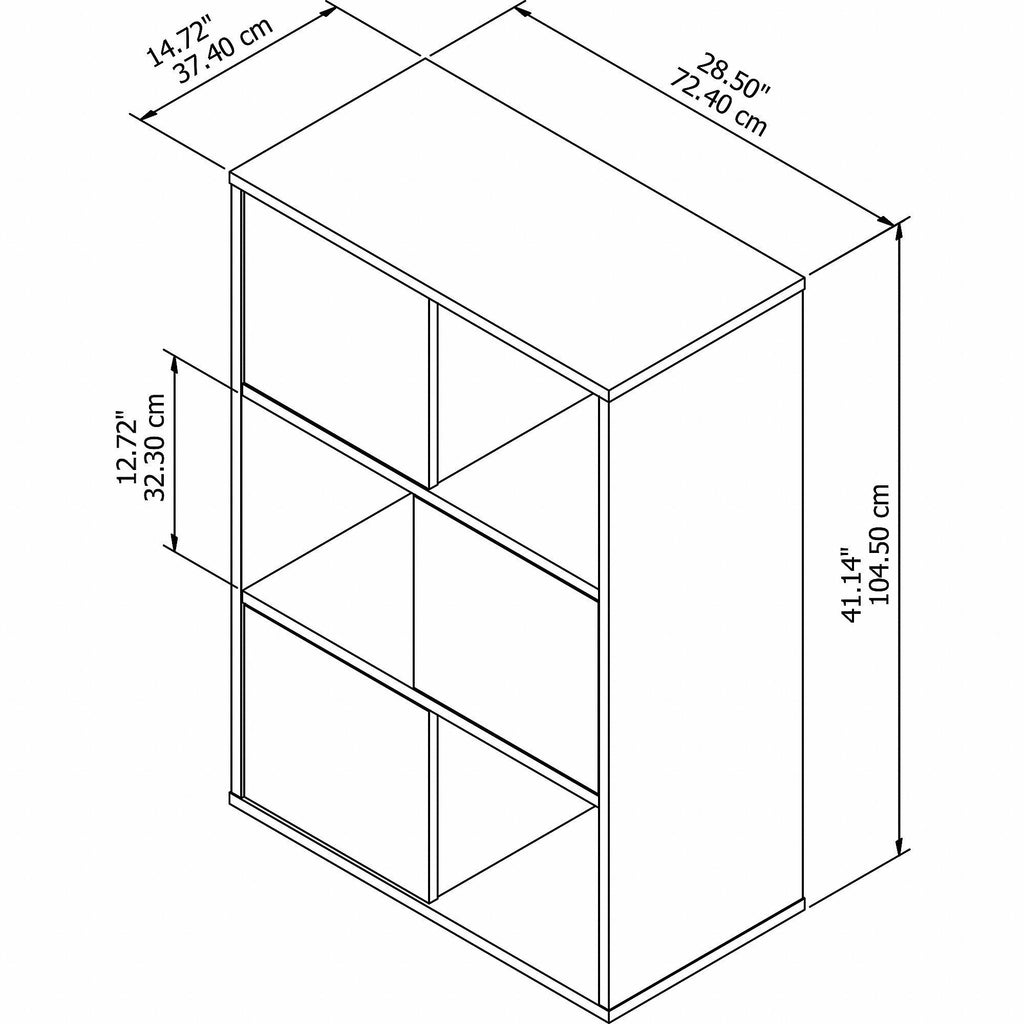 White and Fresh Walnut 6-Cube Organizer Q858883