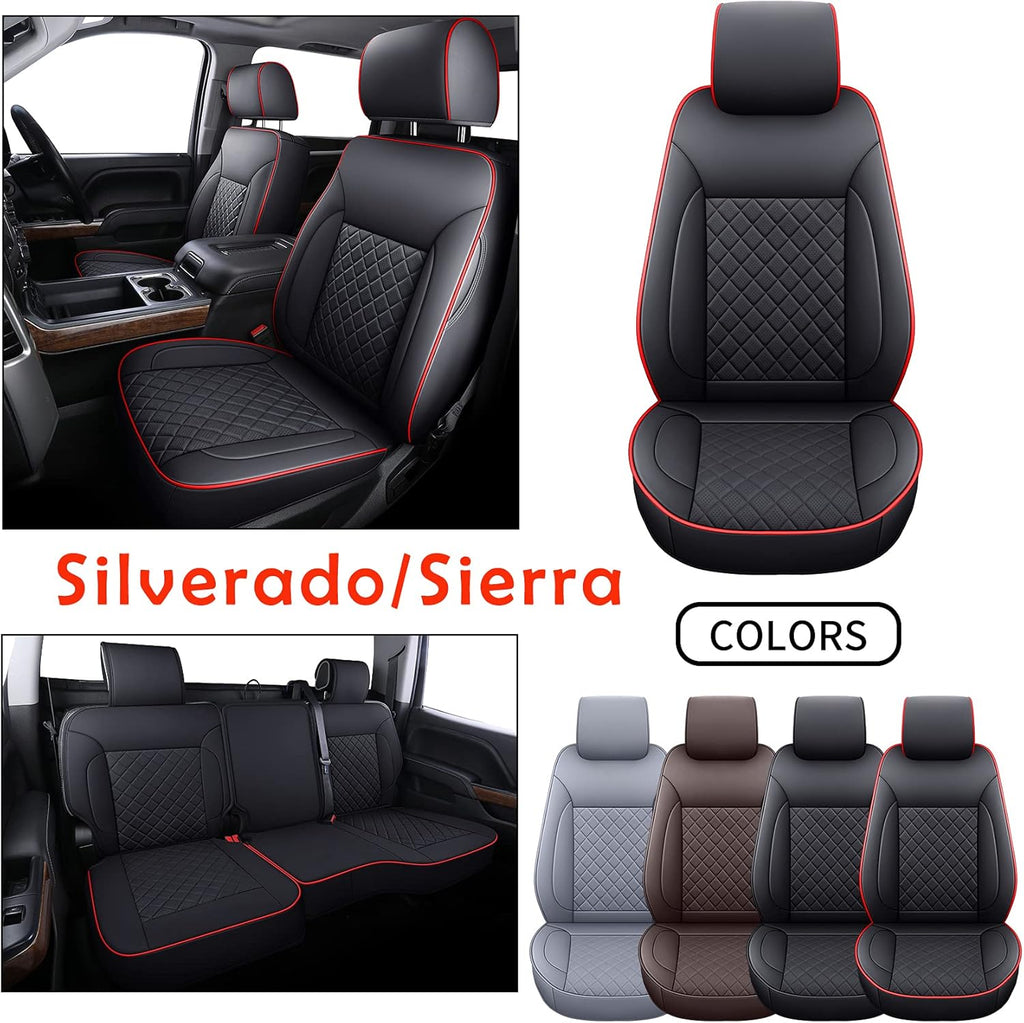 2 Front Seat Covers, Black Faux Leather R429