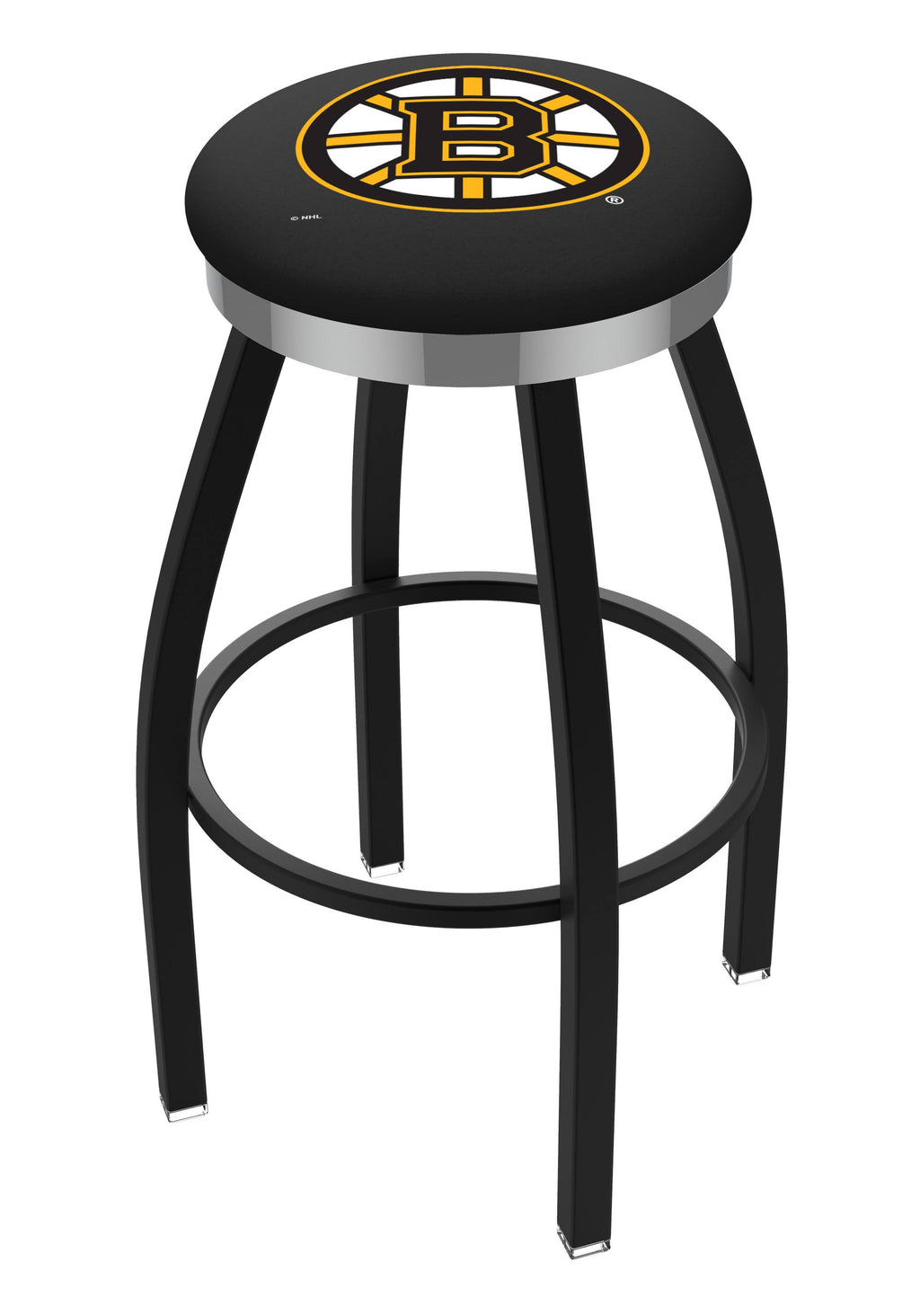 Black Wrinkle Swivel Bar Stool with Chrome Accent Ring P9558