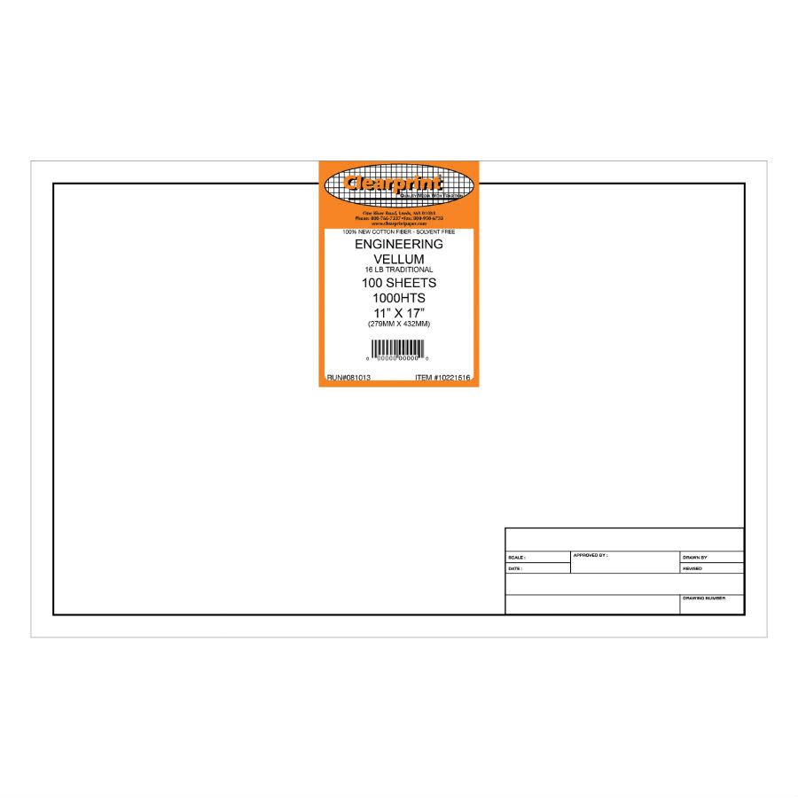 11 x 17 Unprinted Vellum 100-sheet-pack E84148