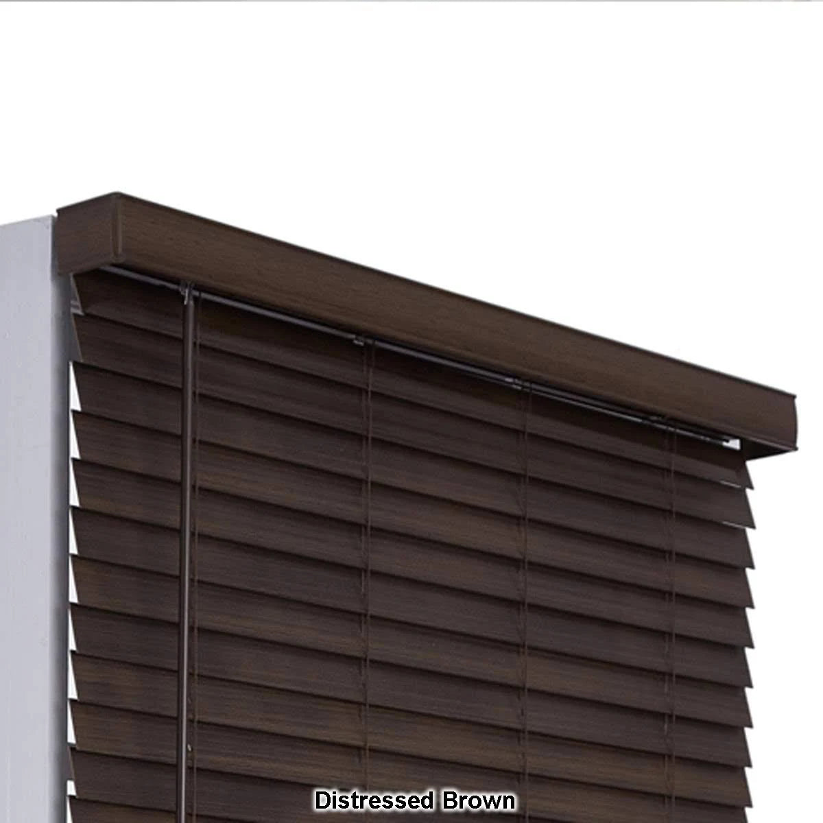 2in. Cordless Faux Wood Blinds White J6670