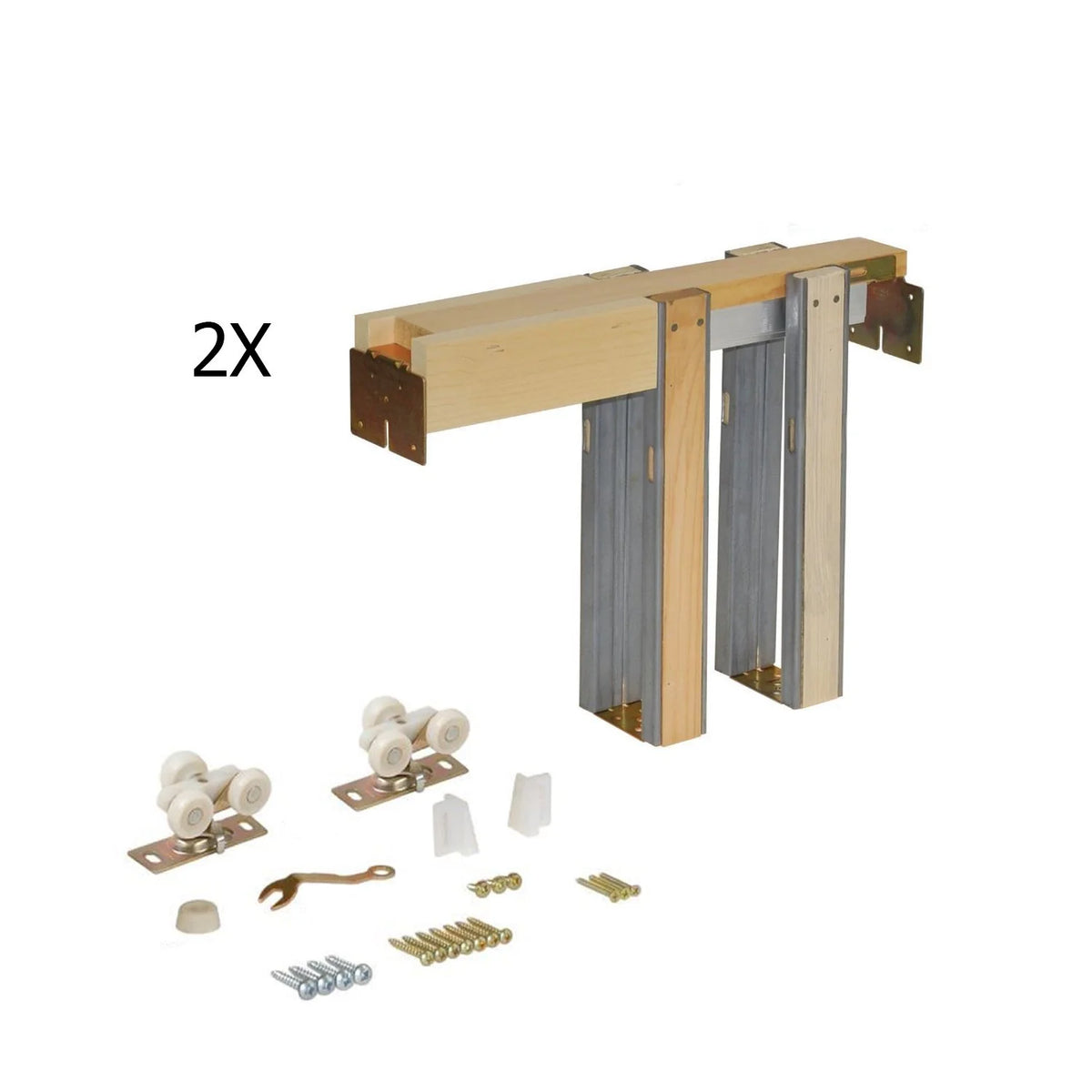 Sliding French Double Pocket Doors 36 x 80 inches Opaque Glass MDF Interior Doors P246062