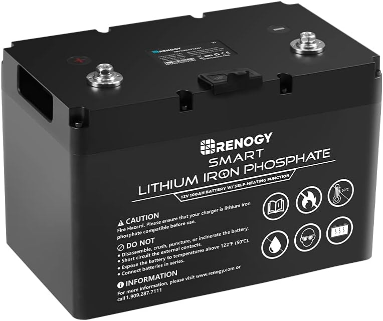 12V 100Ah Smart Lithium-Iron Phosphate Battery with Self-Heating Function S499019