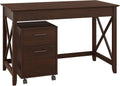 54W Computer Desk with Storage and 2 Drawer Mobile File Cabinet in Washed Gray Z73999