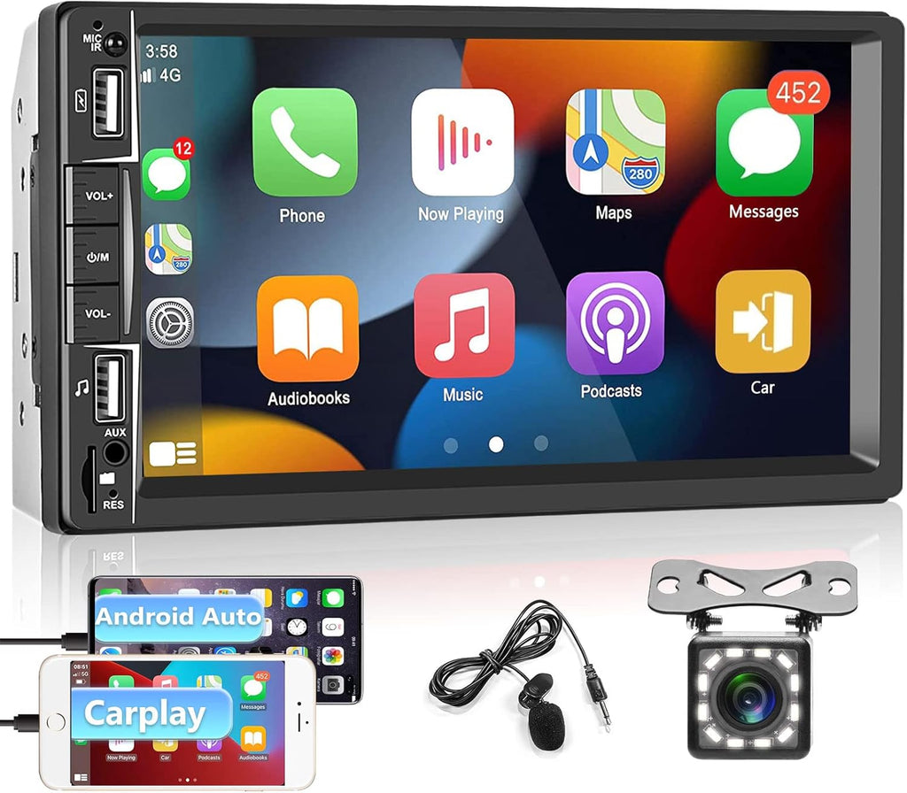 7 Inch Touch Screen Double Din Car Stereo with Bluetooth Backup Camera M3303