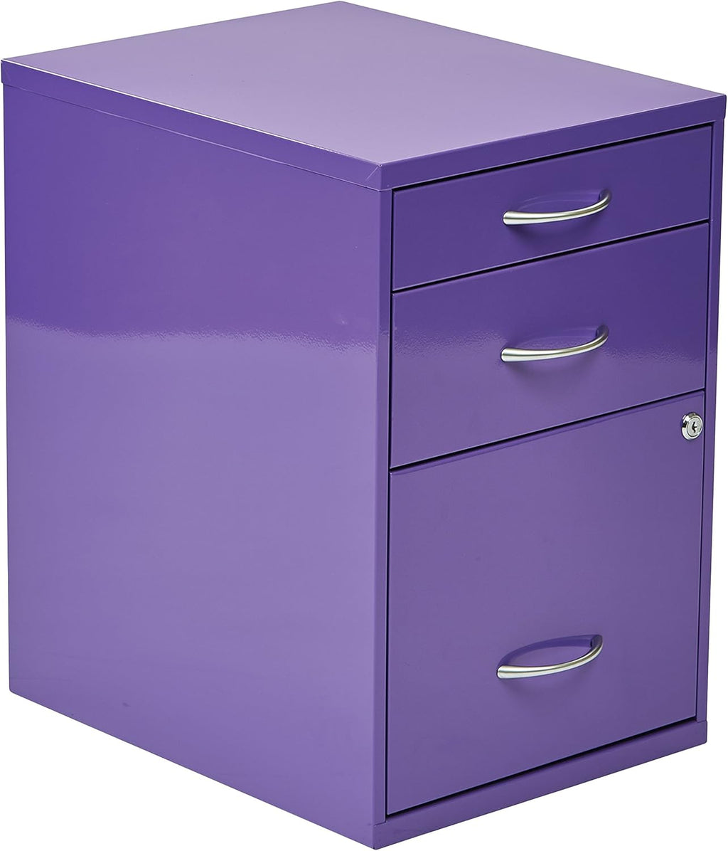 Purple 3-Drawer Metal File Cabinet S11415