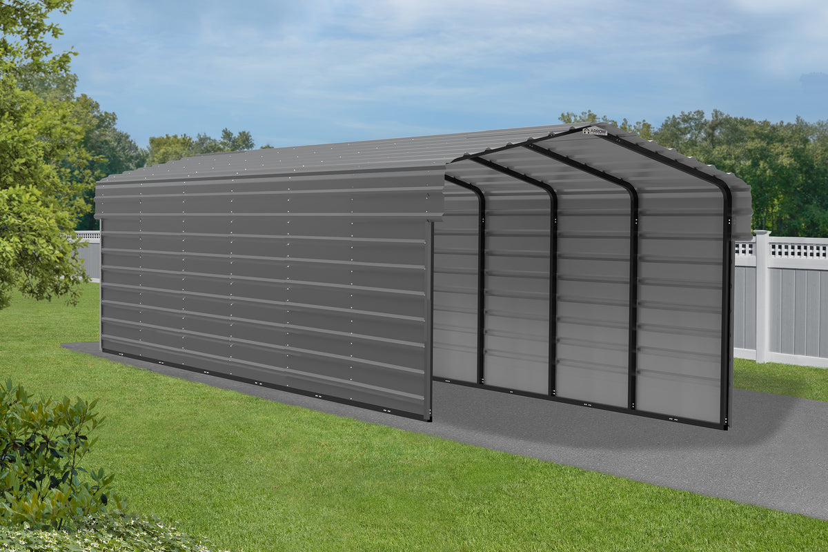 Galvanized Steel Carport Kit, 10' x 29' x 7' B31283